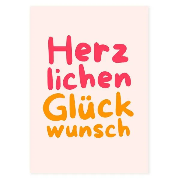 Bow & Hummingbird Bow & Hummingbird Postkarte "Herzlichen Glückwunsch" (Neon) aus Recyclingpapier – Produktbild 4 von 6