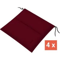 Doppler doppler Sitzkissen "CITY" mit Längssteppung, 4er-Pack, 48x48x6 cm, Polyester, bordeaux – Produktbild 1 von 1