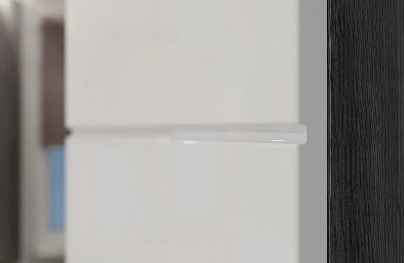 Inn.Furn Waschmaschinenumbauschrank Shawn (Waschmaschinenschrank weiß und grau Rauchsilber, für Geräte 60 cm) Hochglanz, Weiß, – Produktbild 5 von 5