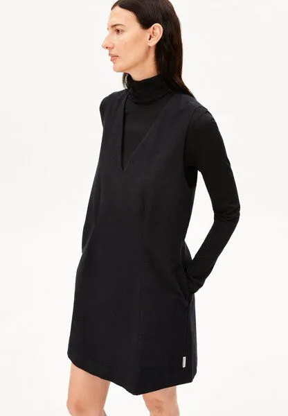 ARMEDANGELS ARMEDANGELS HERRINGBONE PINAAFO Damen Kleid aus Bio-Baumwoll Mix, Dark steel-black, – Produktbild 1 von 4