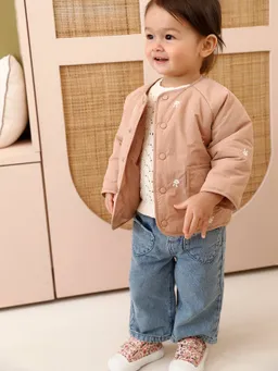 Vertbaudet Baby Steppjacke mit Stickerei Mädchen pekannuss – Produktbild 1 von 1
