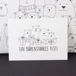 Bow & Hummingbird Bow & Hummingbird Postkarte "Ein bärenstarkes Fest" – Produktbild 1 von 1