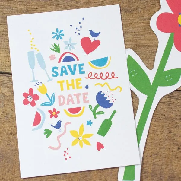 Bow & Hummingbird Bow & Hummingbird Postkarte Save the date – Produktbild 1 von 4