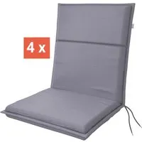 Doppler doppler Auflage "LIFE" für Niederlehner, 4er-Pack, 100x48x4 cm, Polyester, grau/blau – Produktbild 1 von 1