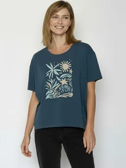 GreenBomb GREENBOMB Plants n Leaves Feel - Lässiges T-Shirt aus Bio-Baumwoll-Mix / hochwertiger Print / GOTS / Fair & Vegan – Produktbild 1 von 1