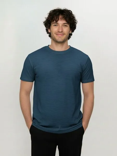 GreenBomb GREENBOMB T-Shirt Basic Loom, Blue pine, – Produktbild 2 von 3