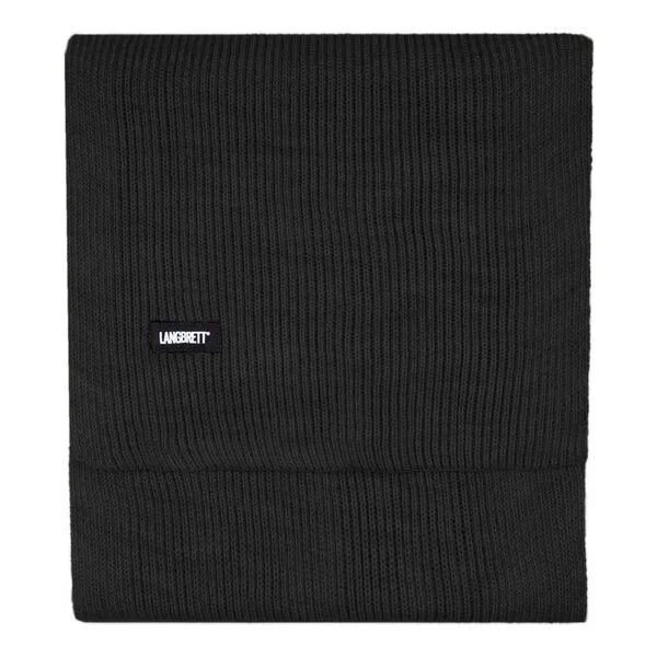 LANGBRETT LANGBRETT schal rippstrick schurwolle, Schwarz, – Produktbild 2 von 4