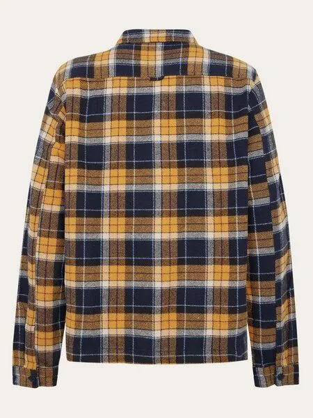 KnowledgeCotton Apparel KnowledgeCotton Apparel Organic Cotton Flannel Overshirt GOTS - navy check, Blue, – Produktbild 4 von 4