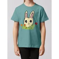 watabout kids watabout.kids T-Shirt Kinder Osterhase mit Blumen, Teal monstera, – Produktbild 1 von 1