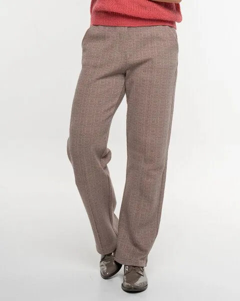 Alma & Lovis Alma & Lovis Edle Hose in Karo-Melange aus feiner Bio-Baumwolle | Karo Hose, Rose, – Produktbild 1 von 4