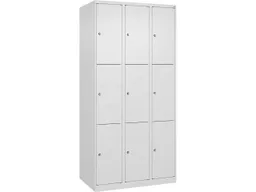 C+P C+P Schließfachschrank Classic PLUS, 9 Fächer, 1850x900x500mm, Verkehrsweiß/Verkehrsweiß – Produktbild 1 von 1