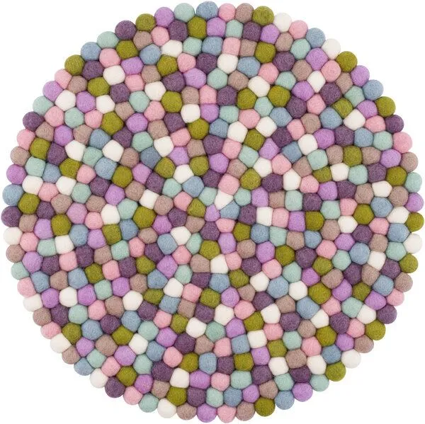myfelt myfelt Filzkugel Sitzauflage (⌀ 36 cm, 36 x 36 cm), Multifarben pastell (greta), – Produktbild 1 von 4