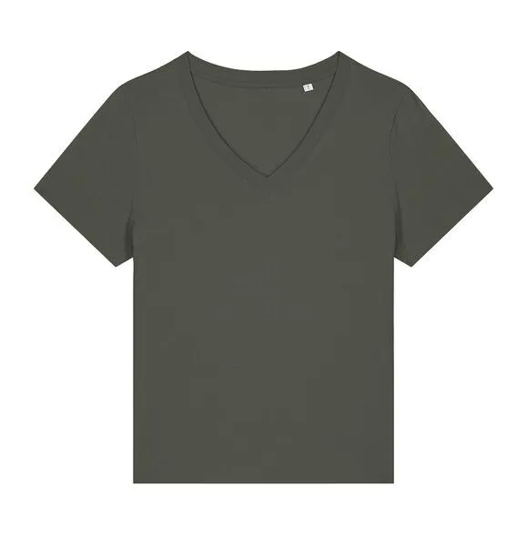 Greenspired Greenspired Nachhaltiges Damen V-Neck Shirt 155g/m² XS-XXL, Khaki, – Produktbild 1 von 1