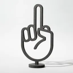Fyngers Fyngers Dekorationsobjekt gefräst aus Valchromat - Modell F*ck You – Produktbild 1 von 1