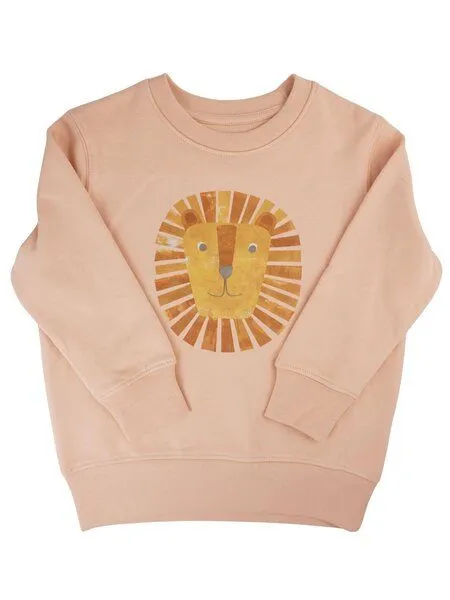 MelaDi Meladi Kinder Sweater aus Biobaumwolle - Löwe auf Creme Latte, Natural white, – Produktbild 1 von 8