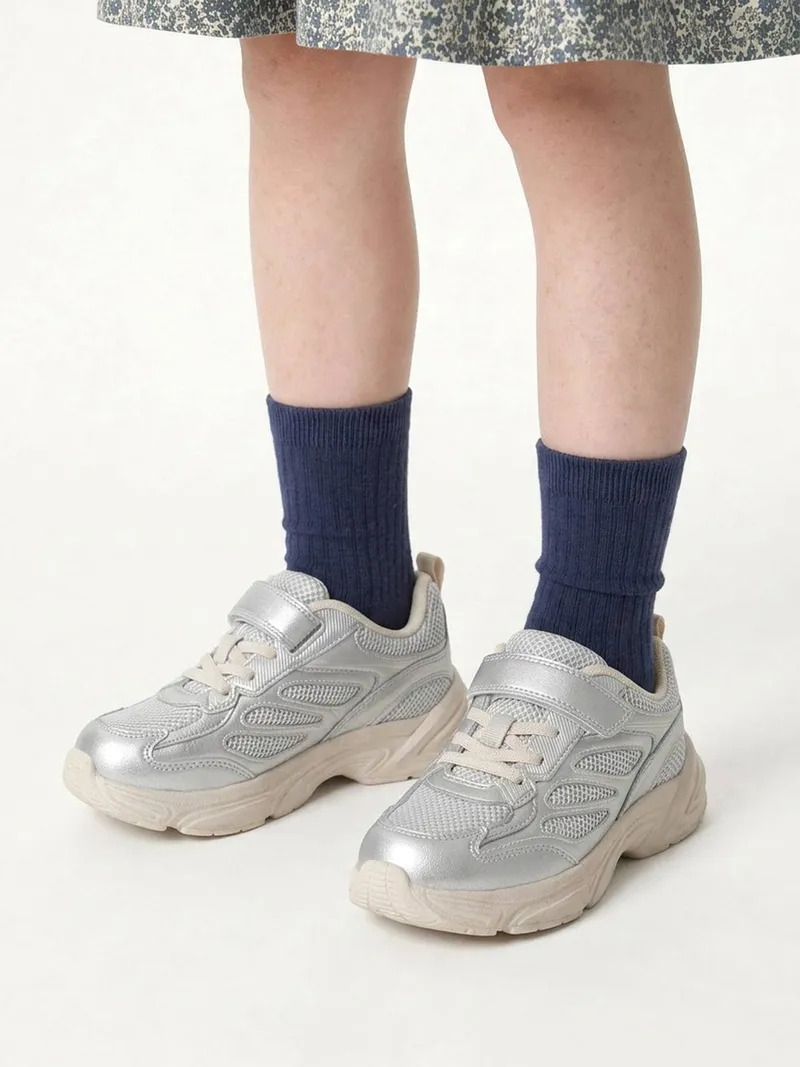 Vertbaudet Vertbaudet Sneakers mit Klettverschluss Mädchen, Silber, – Produktbild 2 von 4