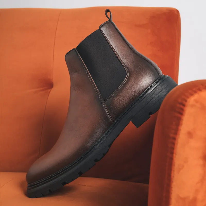 NAE NAE Herren vegan Chelsea Stiefel Lukas Braun, Dunkelbraun, – Produktbild 2 von 2