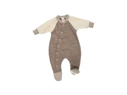 Engel natur Engel Natur Frühchen und Baby Schlafanzug mit Fuß Bio-Merinowolle Frottee walnuss melange Gr. 44 – Produktbild 1 von 1
