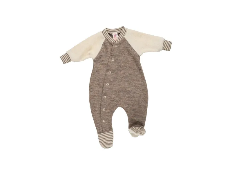 Engel natur Engel Natur Frühchen und Baby Schlafanzug mit Fuß Bio-Merinowolle Frottee walnuss melange Gr. 50, Braun, – Produktbild 1 von 1