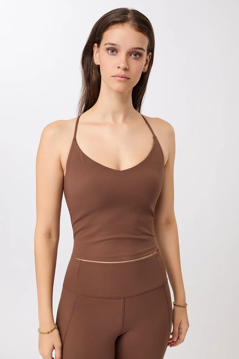 mandala MANDALA Damen vegan Top Kurz Geschnitten Pilates Wilderness, Braun, Braun, – Produktbild 1 von 2