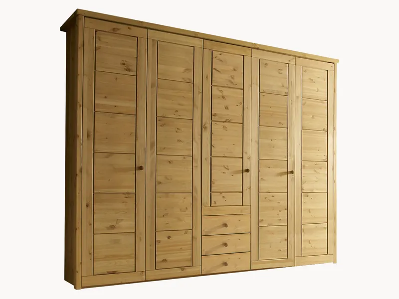 allnatura allnatura Drehtüren-Kleiderschrank "Mascella" | 4-türig | ohne Schublade | gelaugt/geölt, Natur, – Produktbild 1 von 2