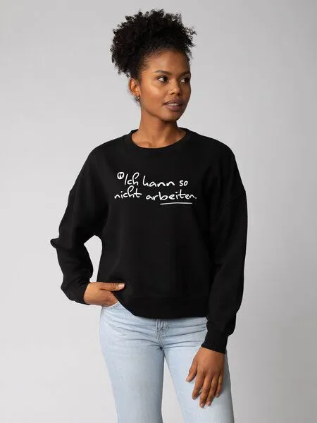 watapparel watapparel Sweatshirt Frauen Ich kann so nicht arbeiten, Black, – Produktbild 2 von 2