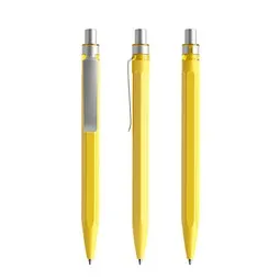 prodir prodir QS50 PMS Push Kugelschreiber, Lemon-Silver satin finish, Silber / gelb, – Produktbild 1 von 1