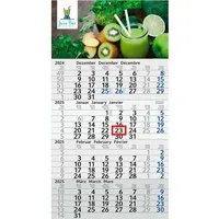 Viermonatskalender "green & blue" inkl. 4-farbigem Aufdruck, hellgrau/blau – Produktbild 1 von 1