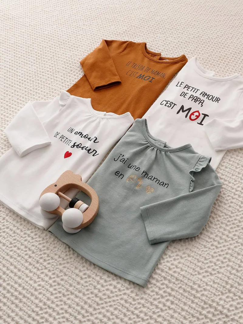 Vertbaudet Baby Shirt mit Aufschrift, Weiß, – Produktbild 4 von 4