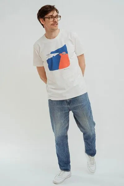Kultgut Kultgut Biofair Artdesign Shirt aus recycelte Biobaumwolle / Driving my way, Natur, – Produktbild 4 von 4