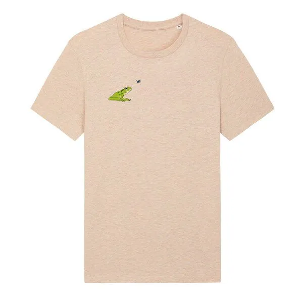 Spangeltangel Spangeltangel T-Shirt bedruckt, Frosch, nachhaltig, Biobaumwolle, Herren, Natur, Insekt, Rosé, – Produktbild 1 von 3