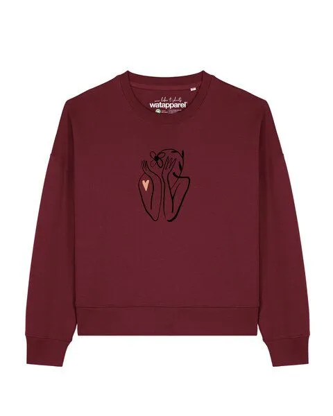 watapparel watapparel Sweatshirt Frauen Self Love, Burgundy, – Produktbild 1 von 2
