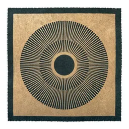 Veskor Cassiopeia Veskor Cassiopeia CENTRAL SUN SQUARE Sonnen Linoldruck | 22 × 22 cm | Bronze auf Smaragdgrün – Produktbild 1 von 1