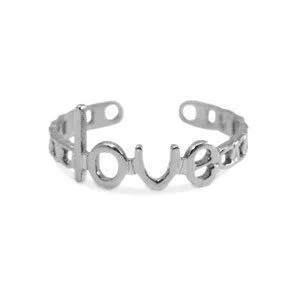 ELEKTROPULLI Größenverstellbarer Love Ring Ø17mm von Elektropulli, Silber, – Produktbild 1 von 1