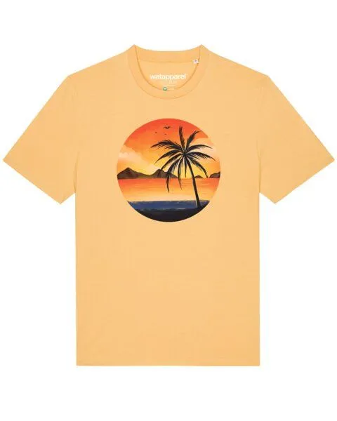 watapparel watapparel T-Shirt Unisex Sunset on palm beach, Nispero, – Produktbild 1 von 4
