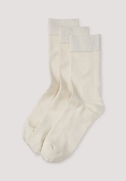 hessnatur hessnatur Herren-Socke im 3er-Pack aus Bio-Baumwolle, Naturweiss, – Produktbild 1 von 2