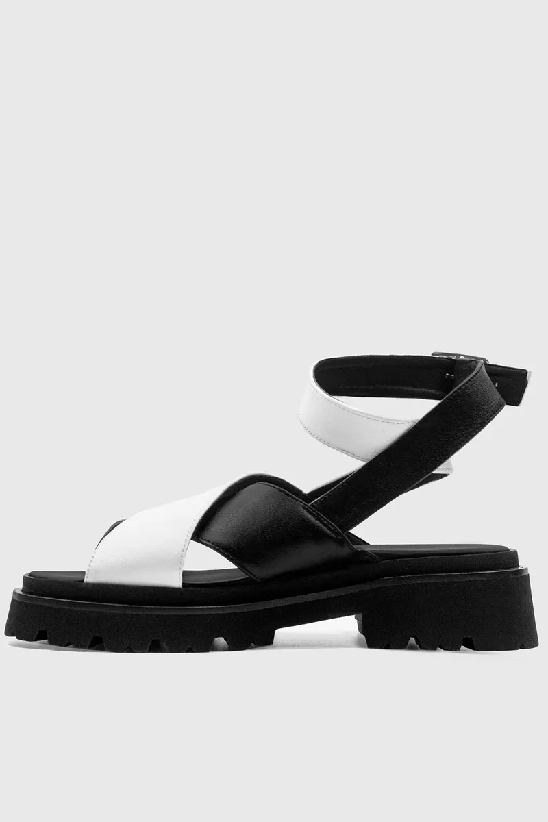 BOHEMA BOHEMA Damen vegan Medley Sandalen Schwarz Weiß, Schwarz, – Produktbild 2 von 2