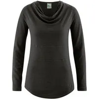 HempAge HempAge Damen Langarmshirt mit Wasserfallkragen Hanf/Biobaumwolle, Black, – Produktbild 1 von 1