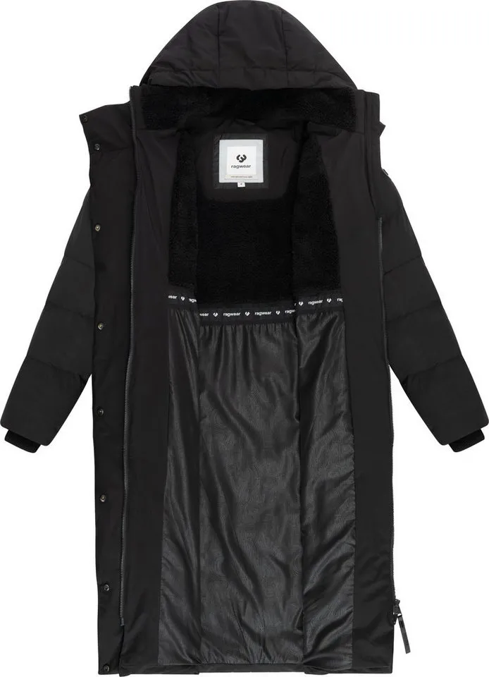 ragwear ragwear Wintermantel Pavla Long Soft YOUMODO Wasserdichter Steppmantel mit Kuschelkragen, Schwarz, – Produktbild 1 von 3
