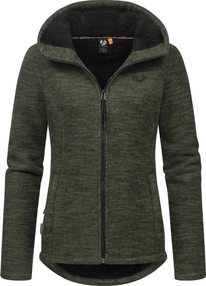 ragwear ragwear Kapuzenstrickjacke Lyshka Melange Kuschelige Kapuzenjacke in Strick-Optik, Grün, – Produktbild 2 von 5