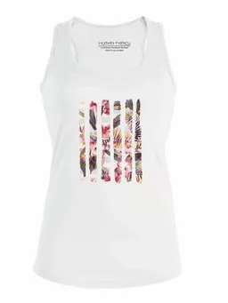 Human Family Human Family Racerback Tanktop - Shine "Floral Stripes" in weiss – Produktbild 1 von 1
