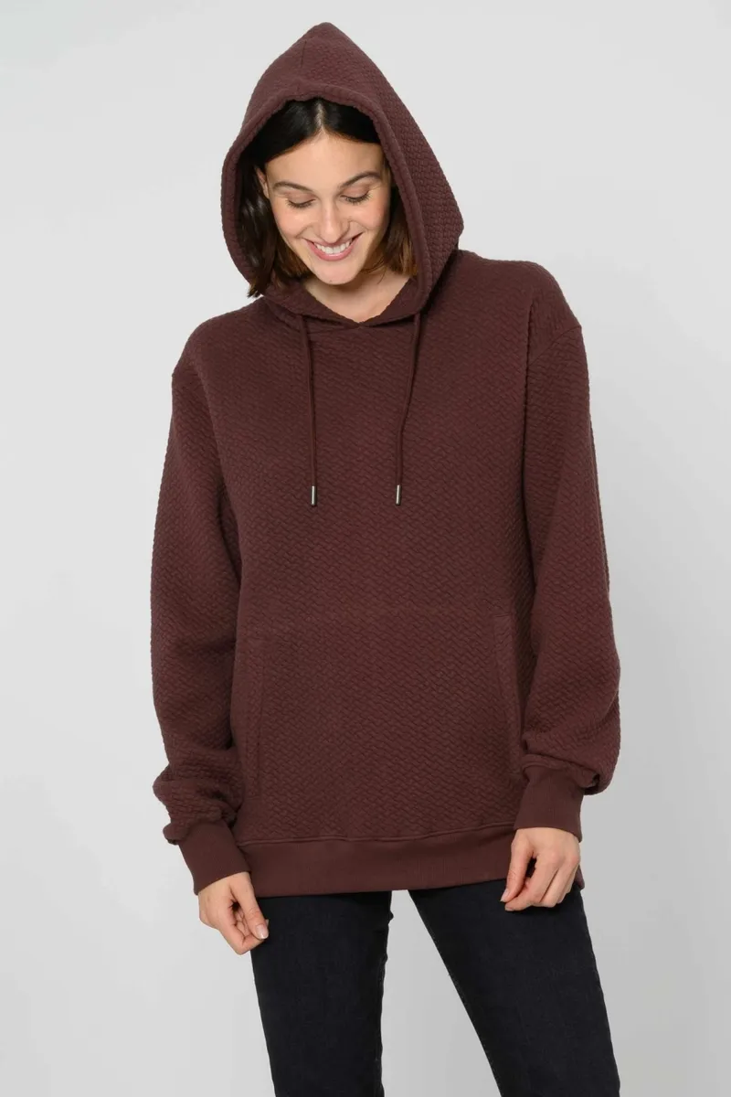 THOKKTHOKK ThokkThokk Herren vegan Hoodie Structured Oversized Deep Mahogany, Braun, – Produktbild 2 von 2