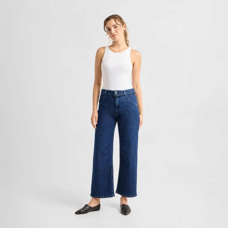 DAWN Damen Jeans BLINK High Waist Wide DAWN Bio-Baumwolle, Dark blue, – Produktbild 1 von 6