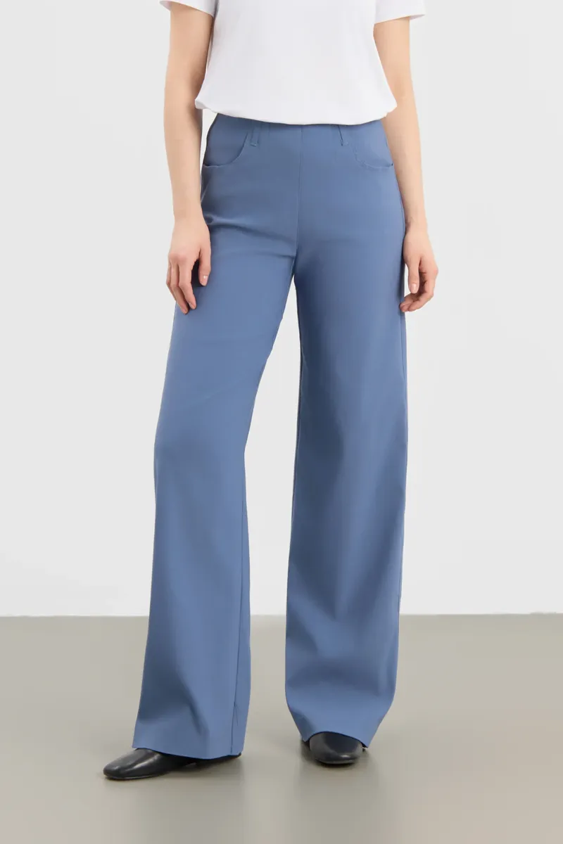 LAURIE LAURIE Damen vegan Hose Donna Loose Lang Länge Blau, Blau, – Produktbild 2 von 2