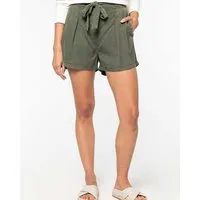 YTWOO YTWOO Damenshorts mit Paperbag Bund aus 100% nachhaltigen Lyocellfasern, Khaki, – Produktbild 1 von 1