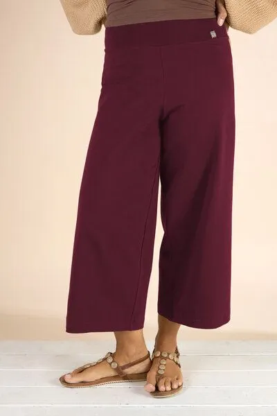 La Gitana La Gitana Culotte Hose Damen Bio-Baumwolljersey nachhaltig – „Loah“, Bordeaux(rot), – Produktbild 2 von 4