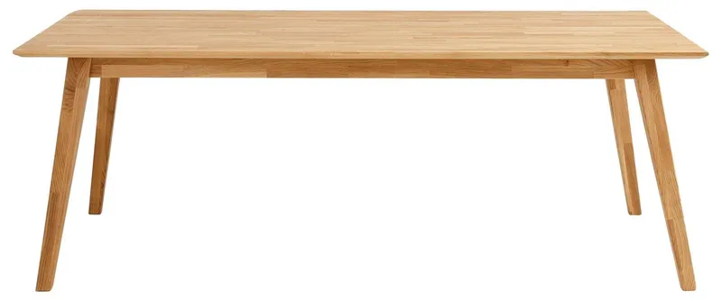 OTTO home Esstisch Lake, Eiche massiv, Breite 150 cm, erweiterbar mit Ansteckplatten, Beige, – Produktbild 4 von 4