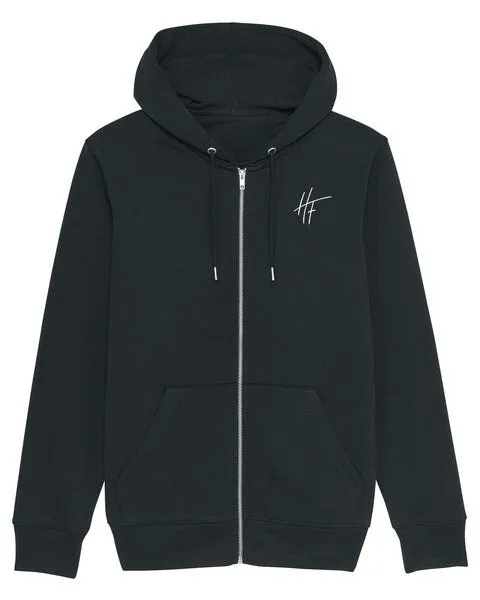 Human Family Human Family Bio Herren Hoodie mit Reißverschluss "Grower - HF", Schwarz, – Produktbild 1 von 2