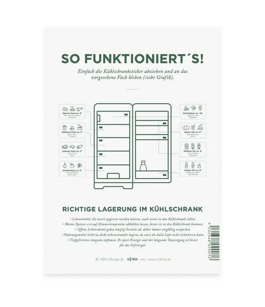 531 Rheinland Design 531 Rheinland Design Kühlkompass, Stickerbogen mit 8 Stickern für den Kühlschrank – Produktbild 2 von 2