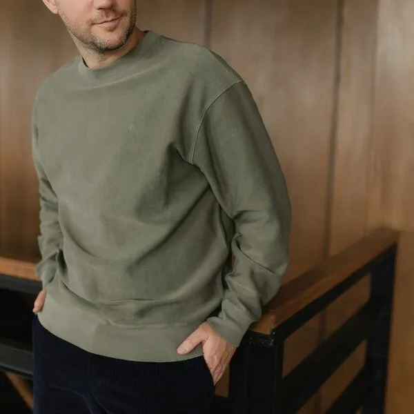 NORDLICHT NORDLICHT Herren Sweater aus strukturierter Bio-Baumwolle NILAS, Grün, – Produktbild 3 von 4